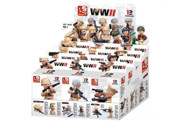 Bild på Boxset Sluban WWII Soldiers Display with 12 Boxes M38-B0582