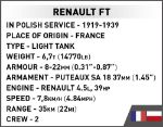COBI Great War 2992 Renault FT "Victory Tank 1920"
