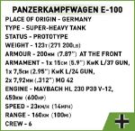 COBI WW2 2572 - Panzerkampfwagen E - 100 