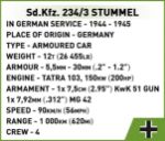 COBI WW2 2288 Sd.Kfz 234/3 STUMMEL 
