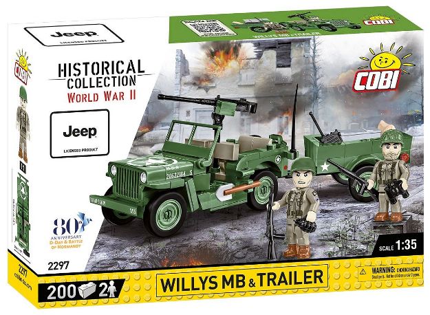 COBI WW2 2297 - Willys MB + TRAILER