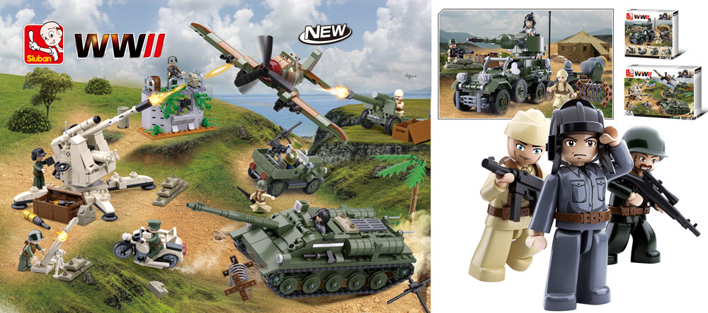 Army” byggeklodser er legetøj som er utroligt populært. WWII sæt fra COBI & SLUBAN